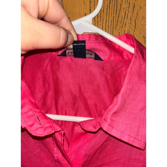 Lands’ End Women's Pink Button Front Collared Tunic Dress (small) - Picture 3 of 4